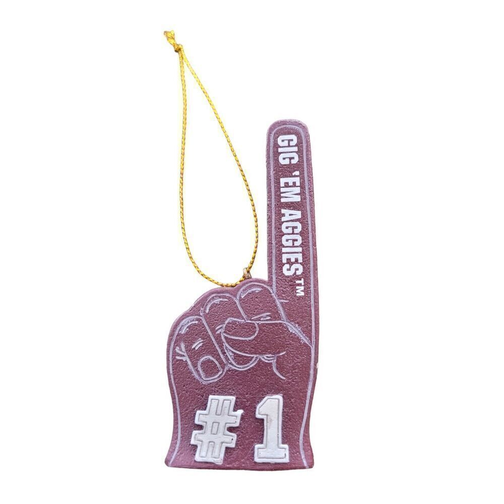 Texas A&M Aggies hard Foam Finger Ornament Officially Licensed NCAA